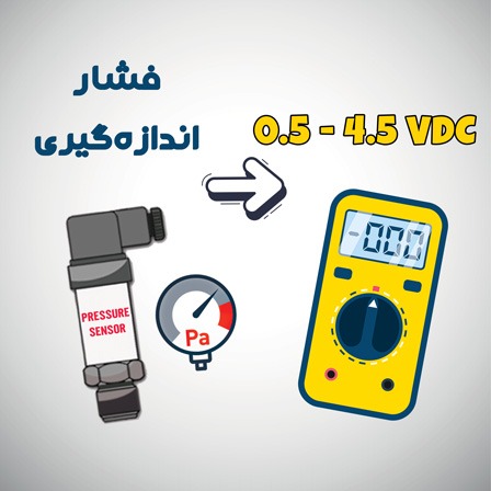 تبدیل فشار اندازه‌گیری شده به خروجی 4.5 - 0.5 ولت DC ترانسدیوسر فشار